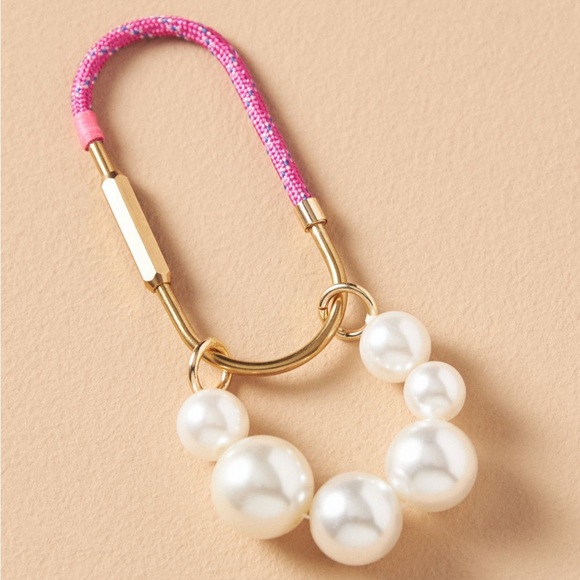 Anthropologie Bag Charm Rope Carabiner Pink NWT - Picture 1 of 2